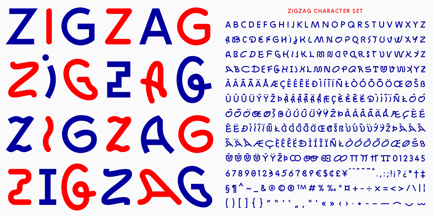 Пример шрифта Zigzag #1